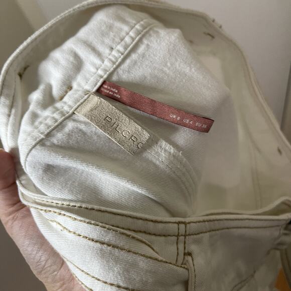 Anthropologie Pilcro and the letterpress ivory white utility wrap skirt US 4 - Picture 7 of 9